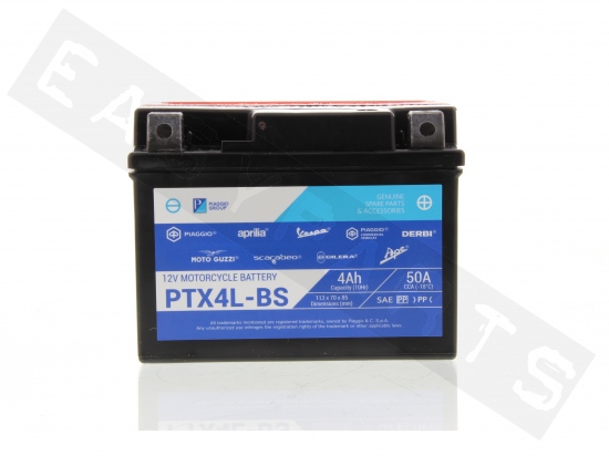 Piaggio Batería PIAGGIO PTX4L-BS 12V 3Ah MF (sin mantenimiento, con ácido)